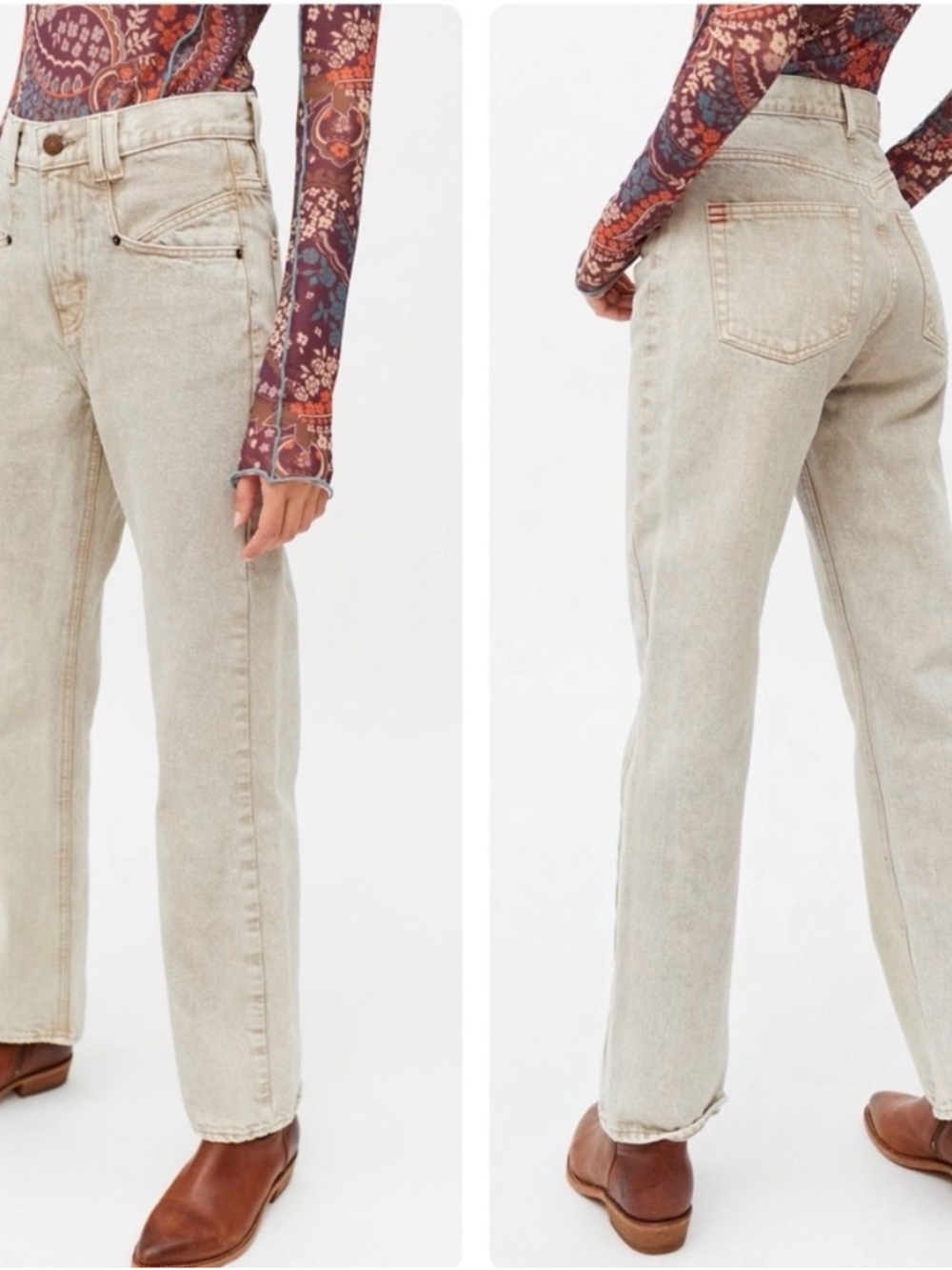 BDG Cowboy Straight Leg Beige Jeans
